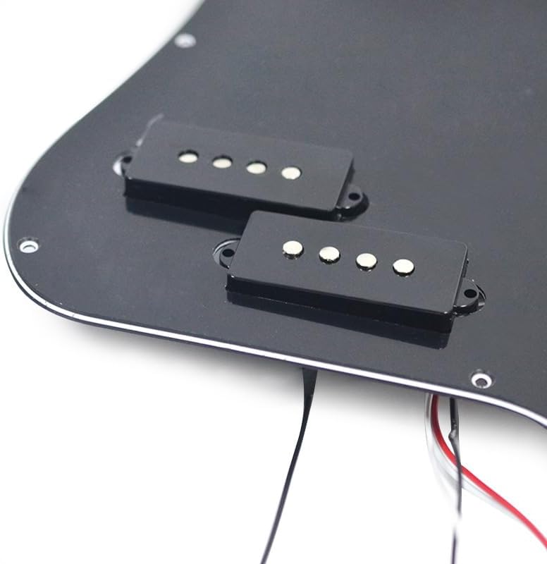 ROZILO Black 3 Ply Pre-wired Bass Pick Guard Loaded P Bass Pickguard for Precision P Bass - Image 2